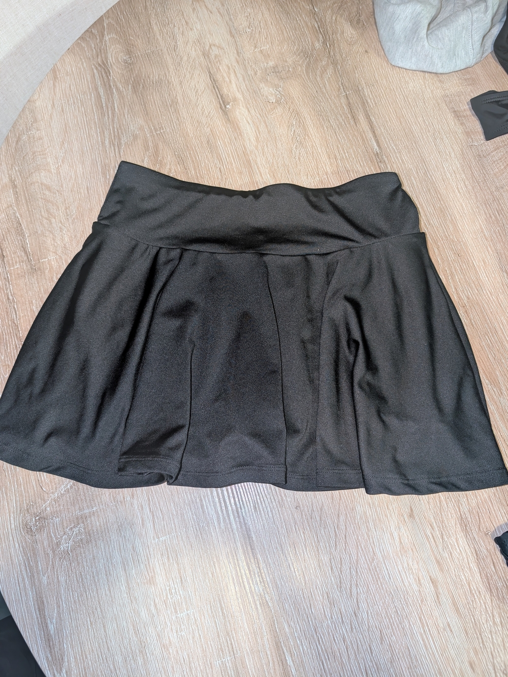 Black Circle Skater Skirt With Shorts Underneath